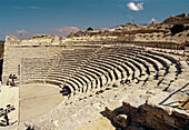 Hellenestic theatre built in the 3 rd century B.C., Segesta Greek Ruins, Sicily, Italy