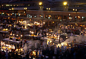 Food stalls at Jema a el Fna square, Marrakech. Morocco