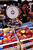 Fruit stall in the market, Trastevere, Rome. Lazio, Italy