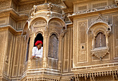 Merchant s mansion. Detail of a Haveli in Jaisalmer. Rajasthan. India