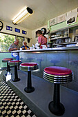 Dot s Diner at Shady Dell motel, all vintage car trailer motel. Bisbee. Arizona, USA