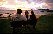 People looking at the sunset at Salmon Beach, Lord Howe Island, Australia