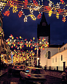 Christmas lights near the Cathedral. Funchal. Madeira