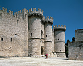 Greece, Rhodes, Dodecanese, Rhodes Town, Palace of the Grand Masters, main gate