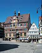 Market Place and Town Hall. Tübingen. Baden-Württemberg. Germany