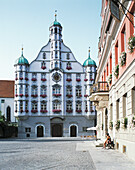 Market Place, Town Hall, Memmingen, Foreland of the Allgäu Alps, Bavaria, Germany