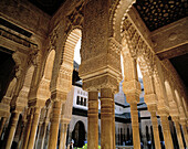 Spain, Andalusia, Granada, Alhambra, Court of the Lions