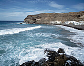 Spain, Canary Islands, Fuerteventura, fishing village, sea, bay, breakers