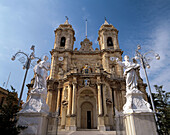 Malta, Zabbar, Church Our Lady of All Graces, parish church, Baroque, entrance, Apostle statues