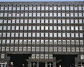 House facade with many windows, Sprinkenhof, Kontorhausviertel, Hamburg, Germany