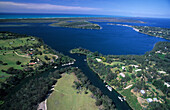 Aerial photo of Lake King in Gippsland, Victoria, Australia