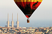 Barcelona from a balloon. Barcelona. Catalonia. Spain
