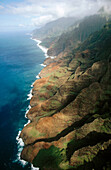 Aerial view. Napali Coast. Kauai island. Hawai