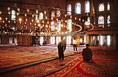 Inside the Blue Mosque. Istanbul, Turkey