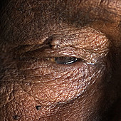 Eye of an old African man. Tanzania