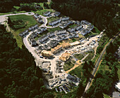 Aerial view of phased home construction. Seattle. WA. USA