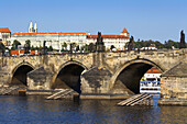 Castle and Charles Bridge. Prague. Czech republic.