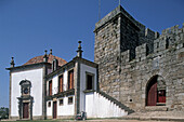 Medieval castle and chapel of Our Lady of Incarnation, Santa Maria da Feira. Portugal