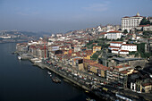 Cais da Ribeira (Ribeira quay) and Douro river, Porto. Portugal