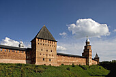 Kukui watch tower. Intercession tower. Fortifications wall. Novgorod The Great. Russia.