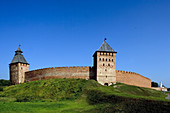 Court tower. Saviour tower. Fortifications wall. Novgorod The Great. Russia.