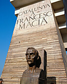 Monument to Catalan political leader Francesc Macià by sculptor Josep Maria Subirachs. Plaça de Catalunya. Barcelona, Spain