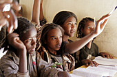 Grade 5 class in a school in Adaga. Tigray, Ethiopia