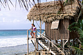 Couple in cabin at the beach