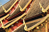 Roof detail, Lai Kham chapel at Wat Phra Singh temple. Chiang Mai. Thailand
