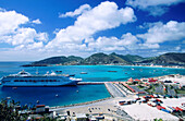 Cruiseship from Point Blanche. Philipsburg. Sint Maarten. Netherlands Antilles