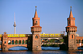 Oberbaum Bridge over Spree River. Kreuzberg district. Berlin. Germany
