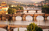Vltava river bridges. Prague. Central Bohemia. Czech Republic