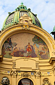 Art Nouveau details at the façade of the Municipal House. Prague s Old Town. Czech Republic