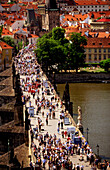 Charles Bridge from Old Town Bridge Tower. Prague. Czech Republic