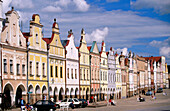 Renaissance houses (16th century). Namesti Zachariase z Hradce. Telc. South Moravia. Czech Republic