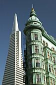 Columbus Tower and Transamerica Building. San Francisco. California. USA