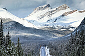Icefields parkway (Rt. 93) in early winter. Banff National Park. Alberta, Canada