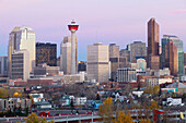 City skyline from Ramsay area at morning. Calgary. Alberta, Canada
