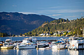 Okanagan Lake marina in morning. Kelowna. British Columbia, Canada