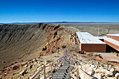 Meteor Crater and buildings. Arizona, USA