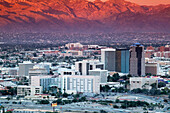 City view from Sentinel Peak at dusk. Tucson. Arizona, USA