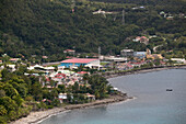 French West Indies (FWI), Guadeloupe, Basse-Terre, Bouillante: West Coast Town View