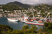 Grenada, St. George s: St. George s Harbor, The Carenage. Shipping in the Harbor