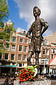 Amsterdam Spui with tulips