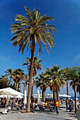 Spain Barcelona beach Platja de la Barceloneta Strassencafe
