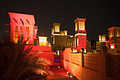 United Arab Emirates Dubai, Jumeirah Medina, Centimetro , Luxery italian restaurant at Medinat Jumeirah , wind towers  Dubai Medinah Jumeirah, Centimetro