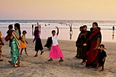 India Kerala Vakala beach indian people