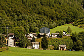 Switzerland Ticino Mogno church designed by Mario Botta