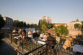 Vienna restaurant Urania open air at Donau riverside