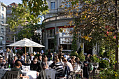 Switzerland, Zurich, Zuerich, Cafe Terasse, people